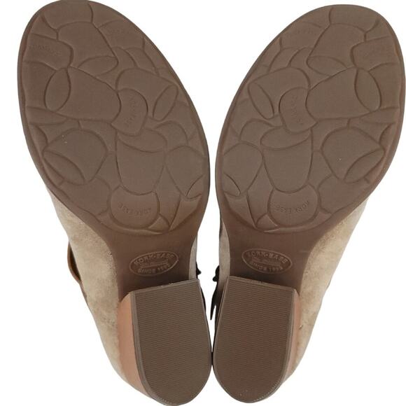 Kork-ease Stina Boots Leather Strappy Heeled Booties Taupe Beige Cutout Fall - Picture 9 of 13